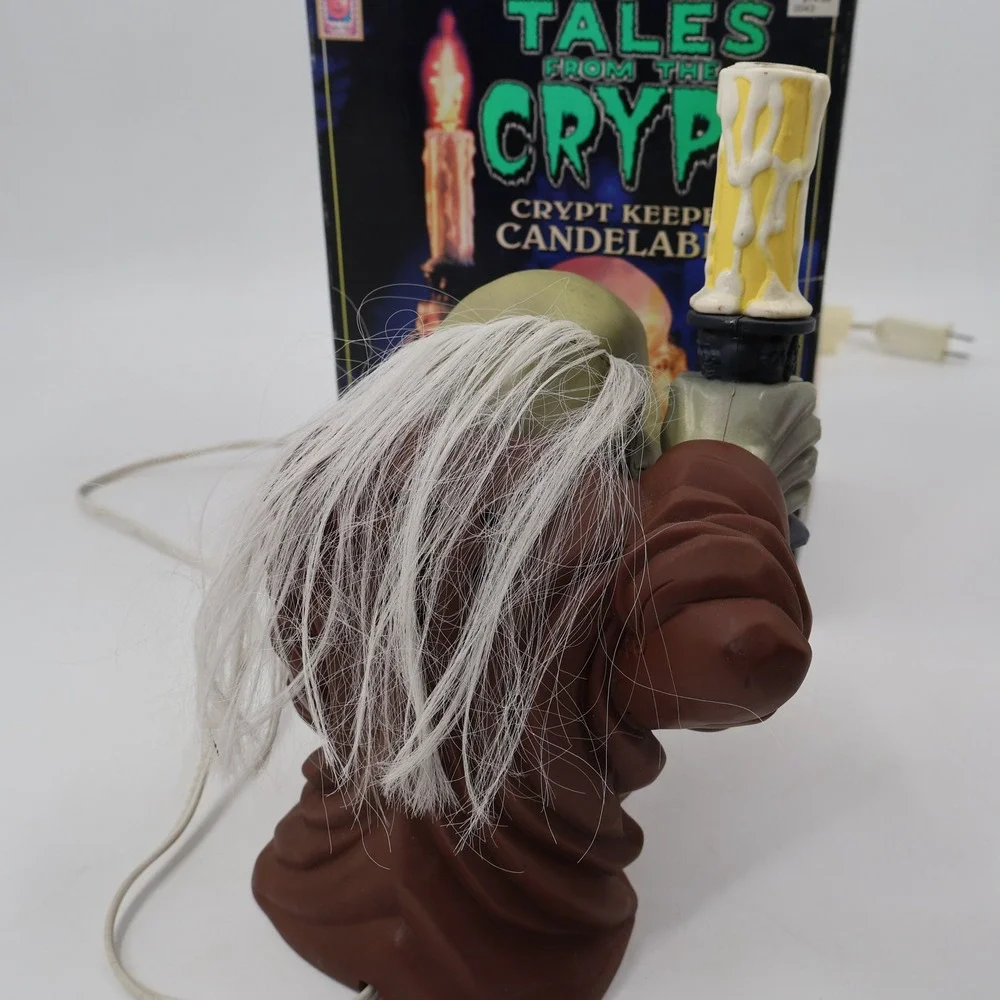 Trendmasters Tales from the Crypt Keeper Candelabra Vintage 1996 Brown Light Up